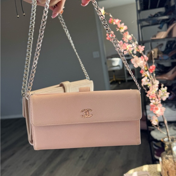 Authentic Chanel Pink Clutch/Wallet On Chain Bag - Picture 14 of 16